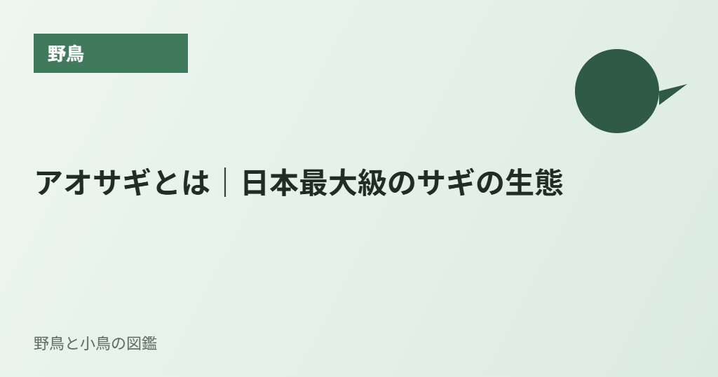 アオサギとは|日本最大級のサギの生態