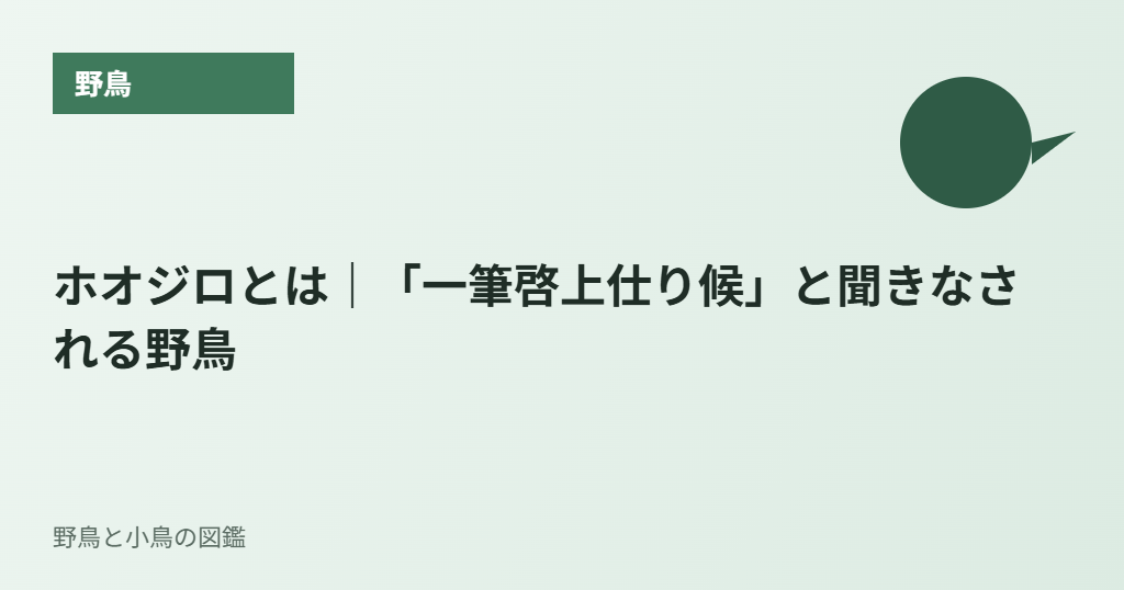 ホオジロとは｜「一筆啓上仕り候」と聞きなされる野鳥