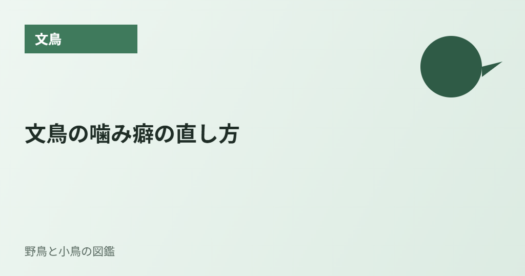 文鳥の噛み癖の直し方