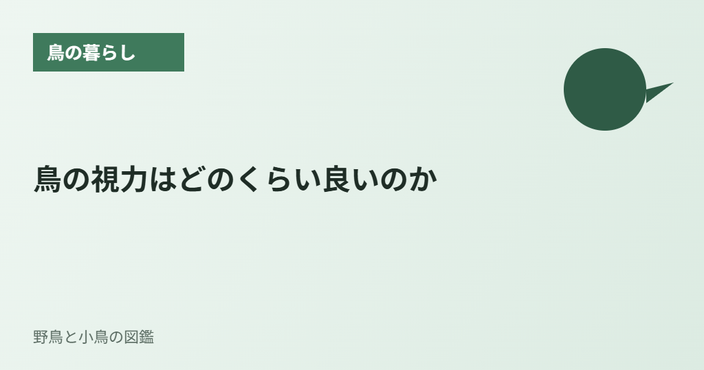 鳥の視力はどのくらい良いのか